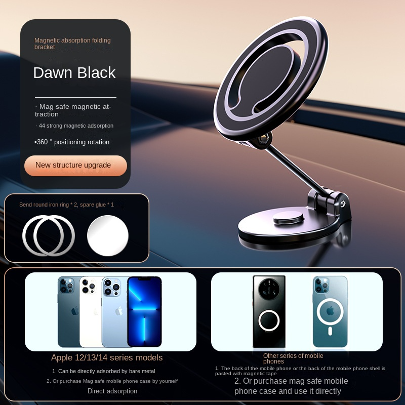 Premium MagSafe Car Mount - 360° Magnetic Holder for iPhone